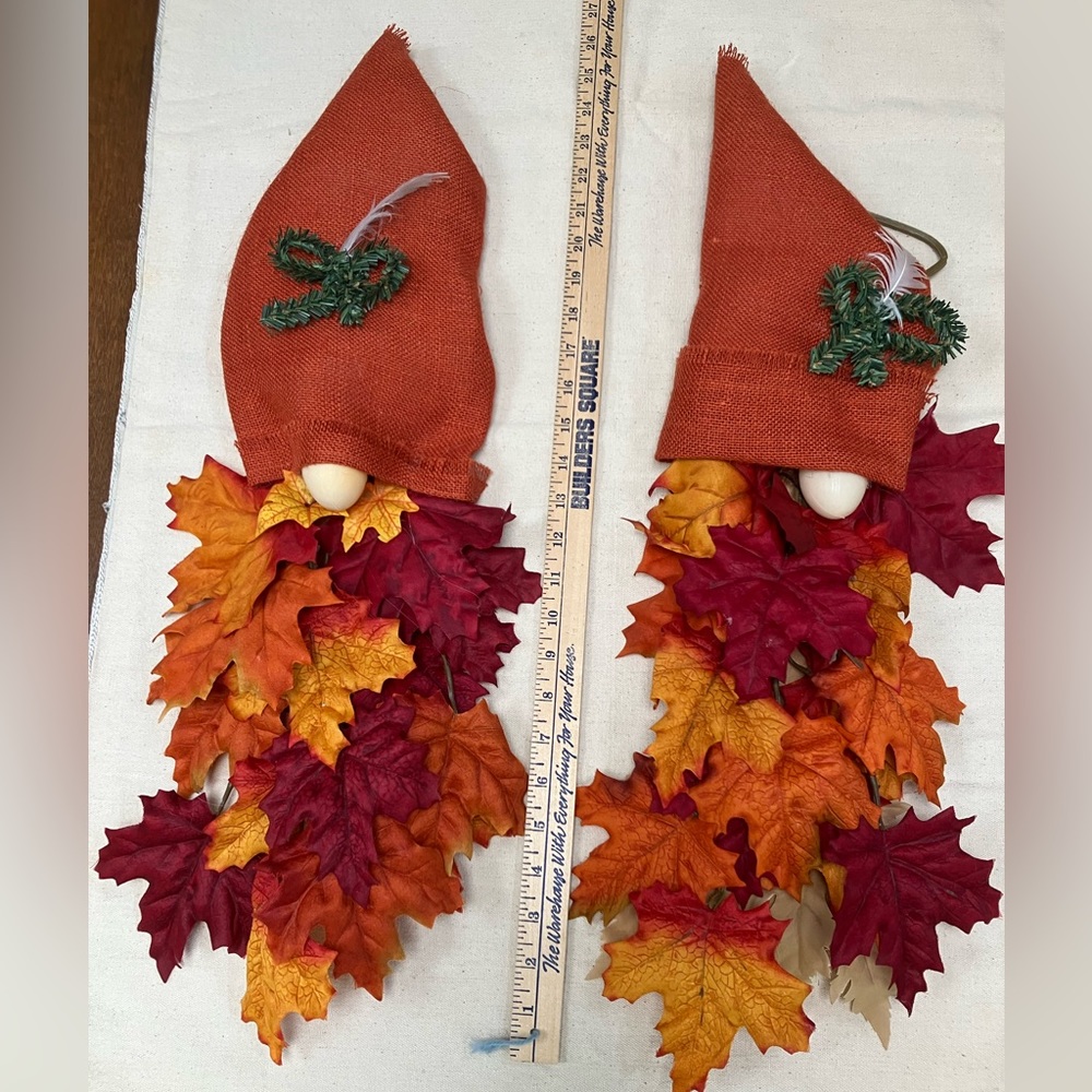 Fall Doorway Gnomes, 2! Use both sides of door OR use one, give one! Approx 26”.